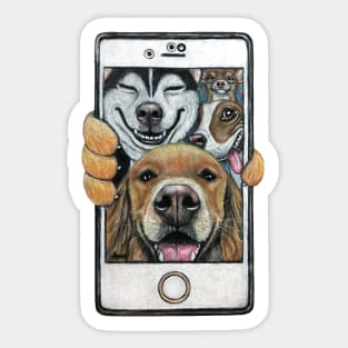 Selfie Dogs Sticker